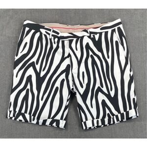 Zebra Print Dress Shorts Mens 50 Black White Bold Pattern Party Statement